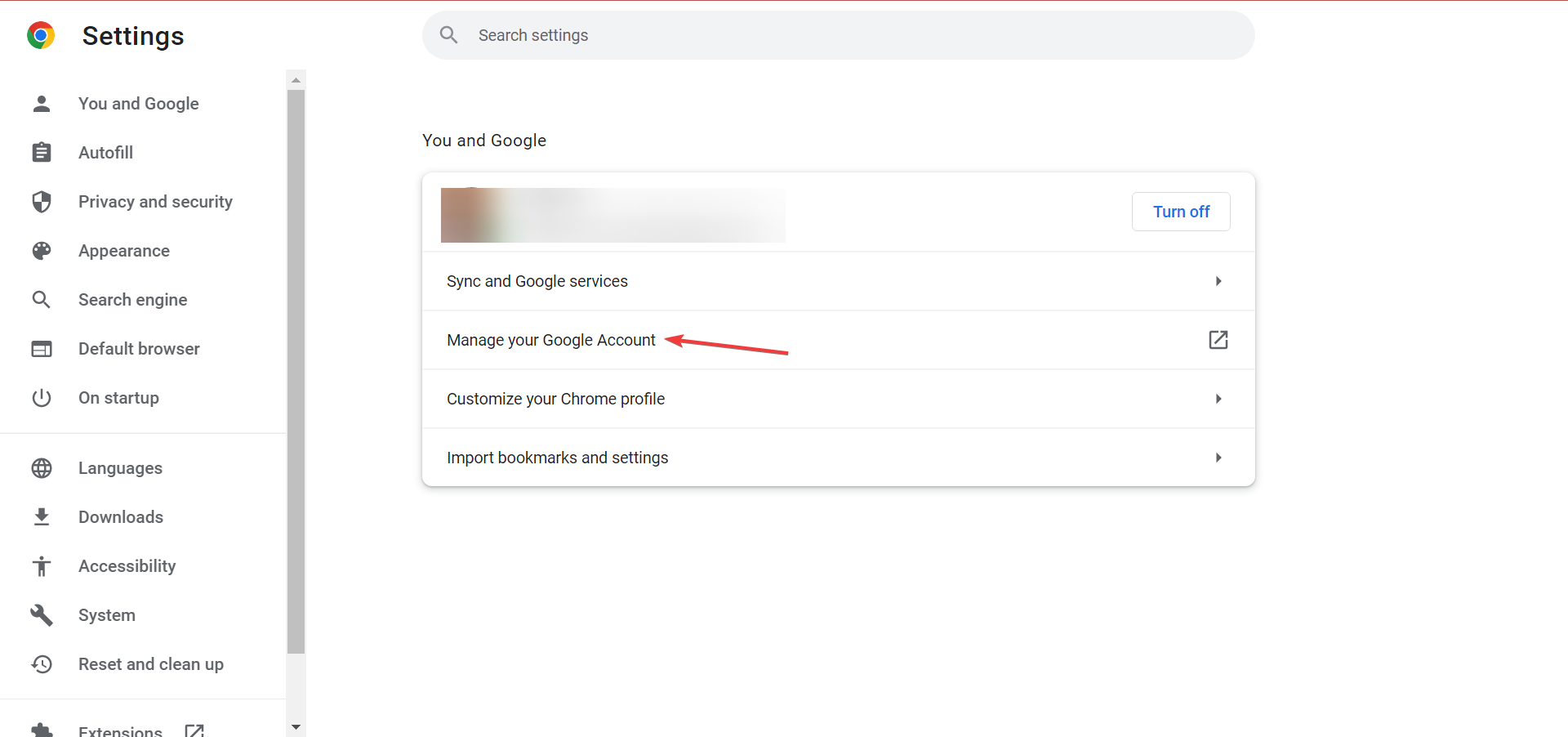 Gerenciar sua conta do Google