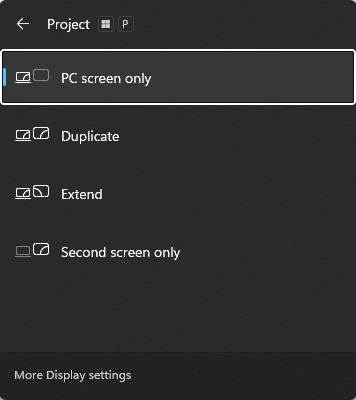 Windows 디스플레이 - Windows 11을 프로젝터에 연결하기