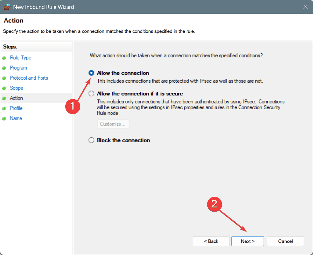 Firewall-Regel zur Behebung von ERROR_CANNOT_BREAK_OPLOCK