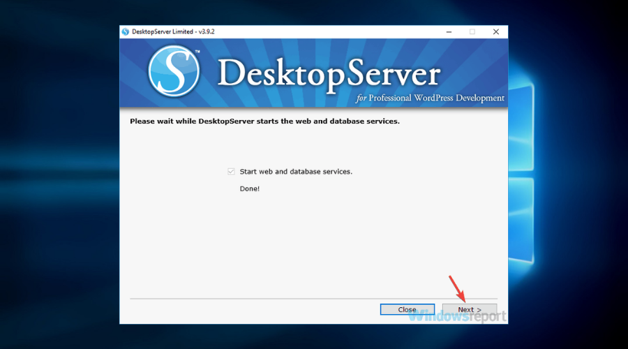 install WordPress on windows 10 click next serverpress