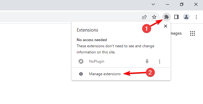 manage extensions