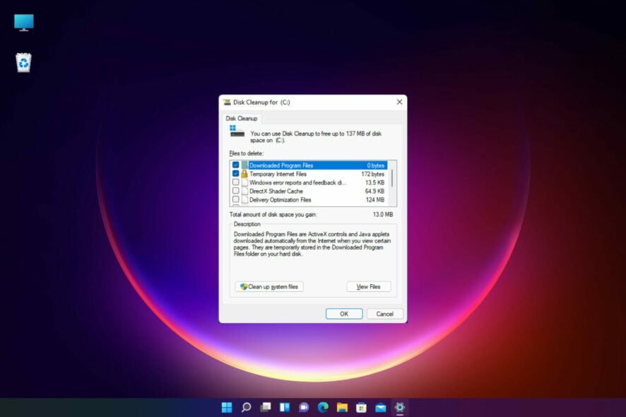 Очистка диска в Windows 11