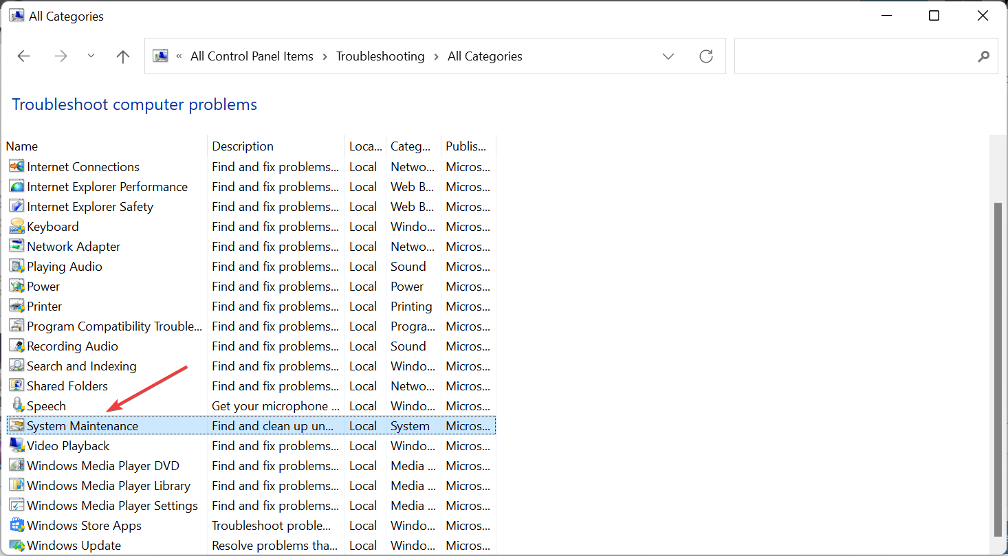 system maintenance to fix browser not working windows 10