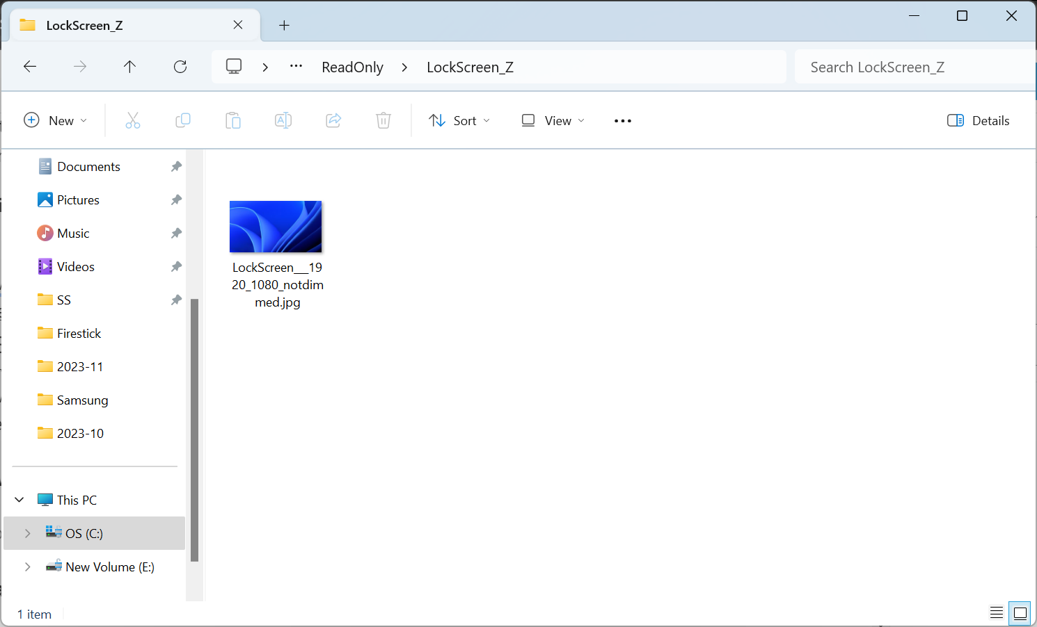 画像を移動してロック画面の背景が青い画面に戻る修正 Windows 11