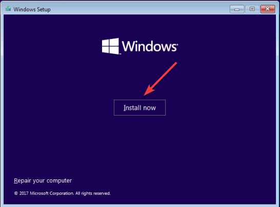 Instalar agora ERROR_RANGE_NOT_FOUND