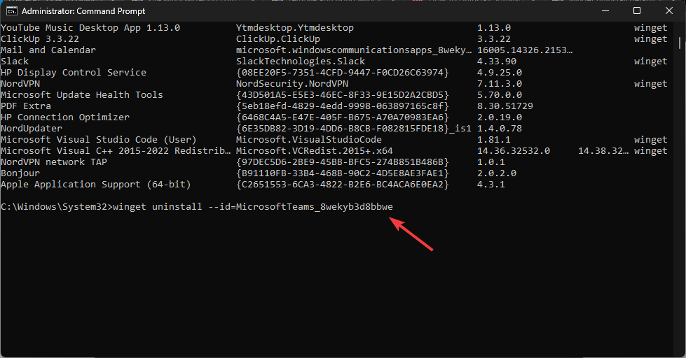 cmd_Usar ID no Windows 11 para remover aplicativos usando winget PowerShell