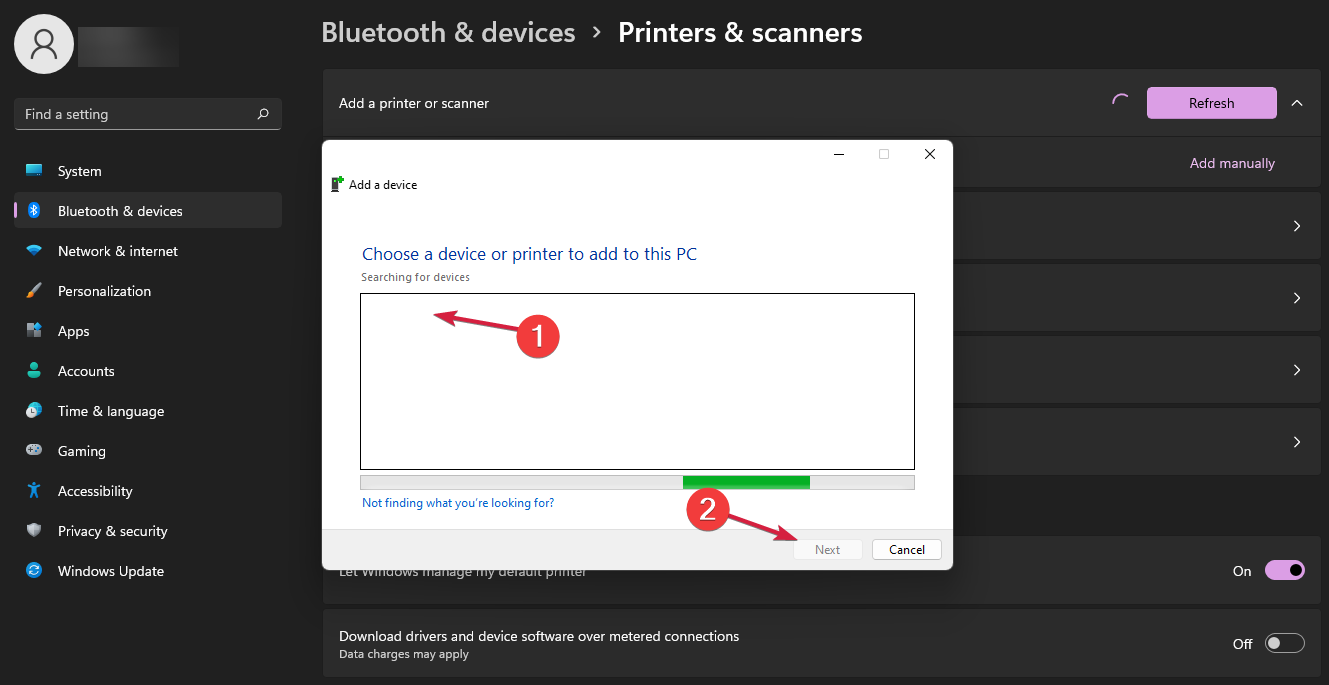 escolher dispositivo ou impressora windows 11