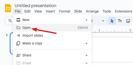file open google slides