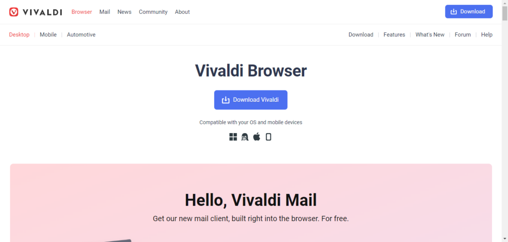 vivaldi user interface