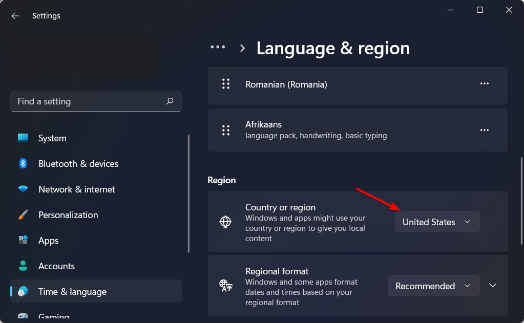 land oder region sprache oder region einstellungen