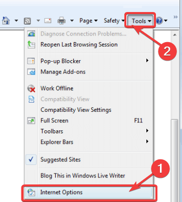 ferramentas do internet explorer