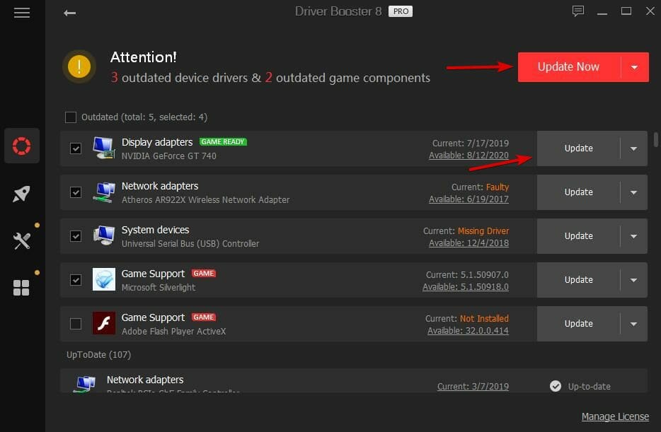 atualizar drivers com iobit driver booster