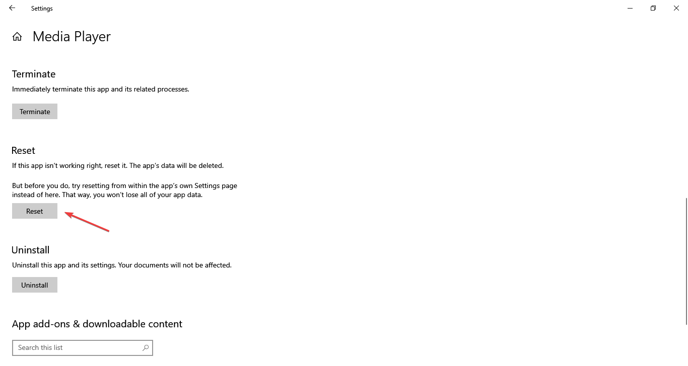 restablecer aplicaciones en Windows 10