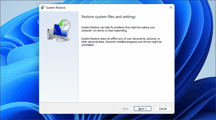 restore system windows 11