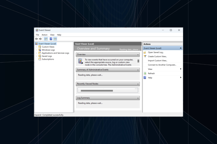 consertar o log de eventos do windows que continua parando