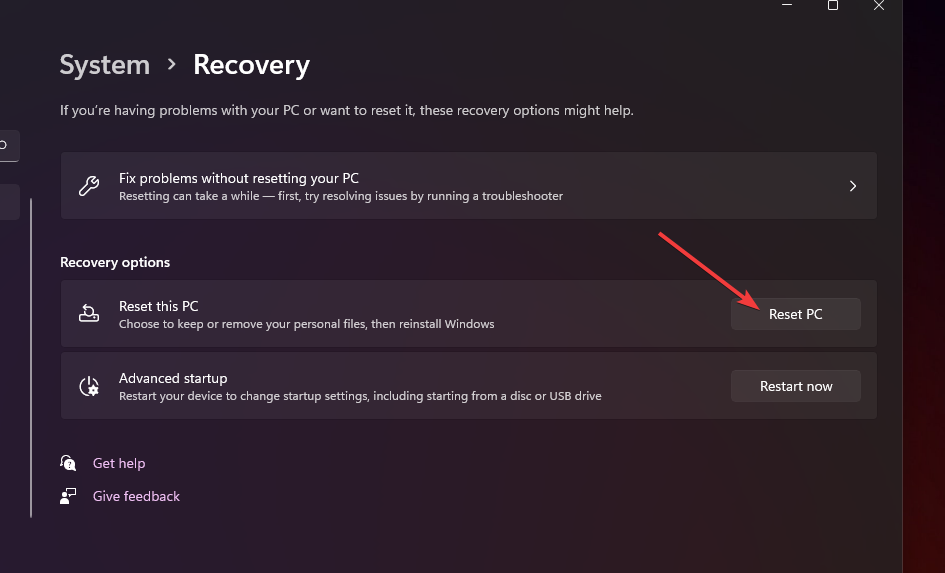 The Reset PC option windows 11 keeps freezing