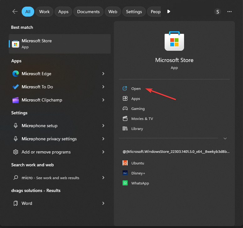 Abrir Microsoft Store whatsapp windows 11