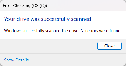 Scan drive complete