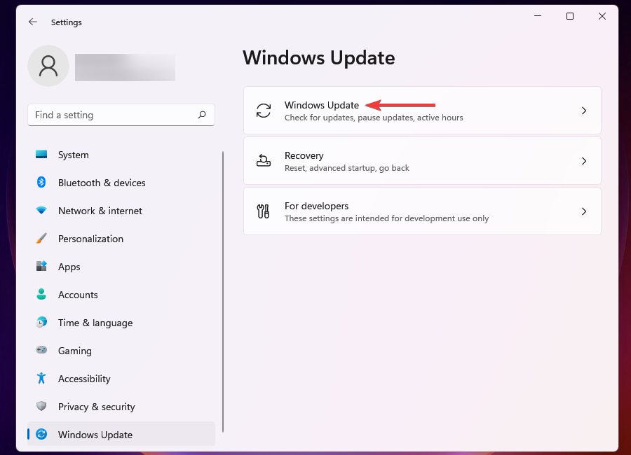 Опция обновления Windows