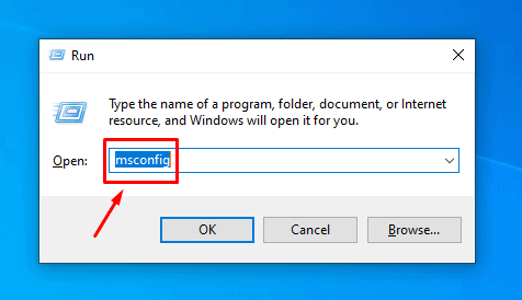 msconfigを入力