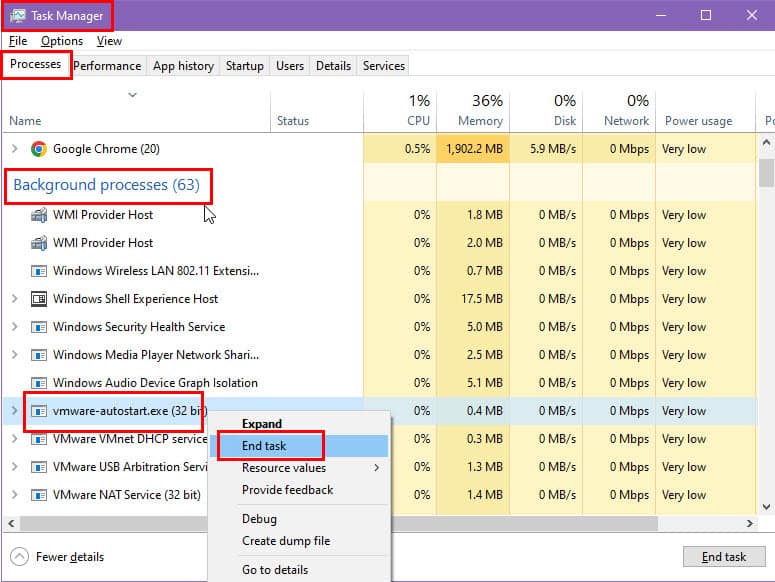 Task manager background