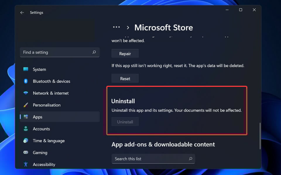 uninstall-microsoft-store microsoft store is blocked