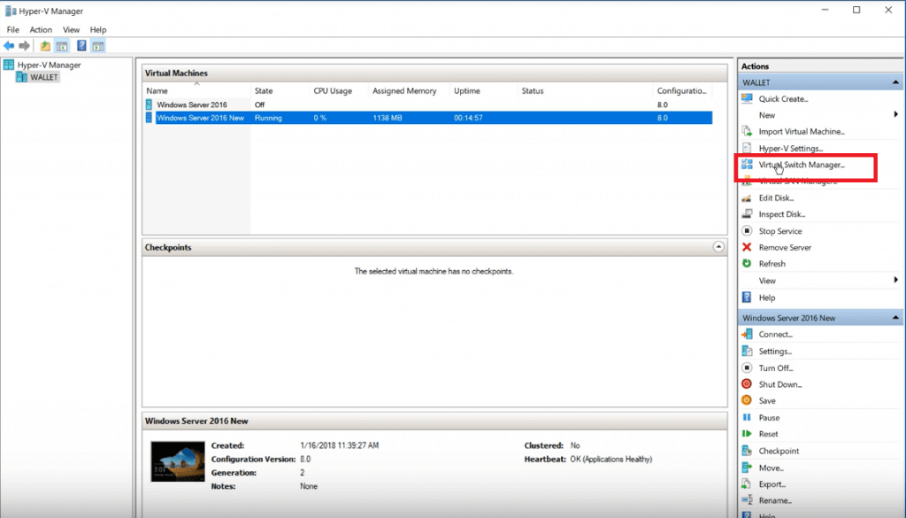 agregar adaptador de red a Windows 10 Hyper-V