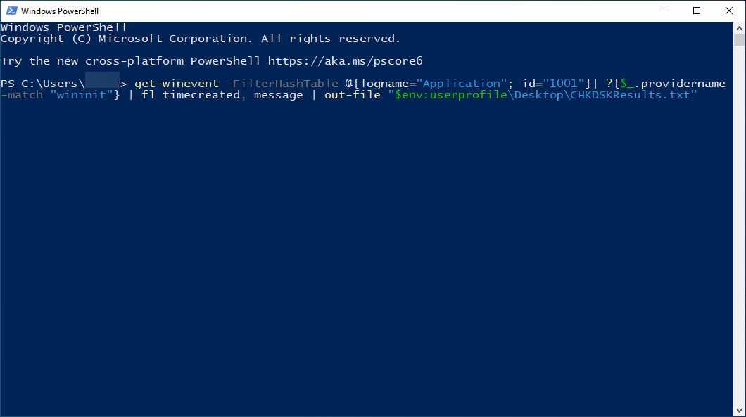 comando para encontrar onde os logs do chkdsk estão armazenados no windows 10