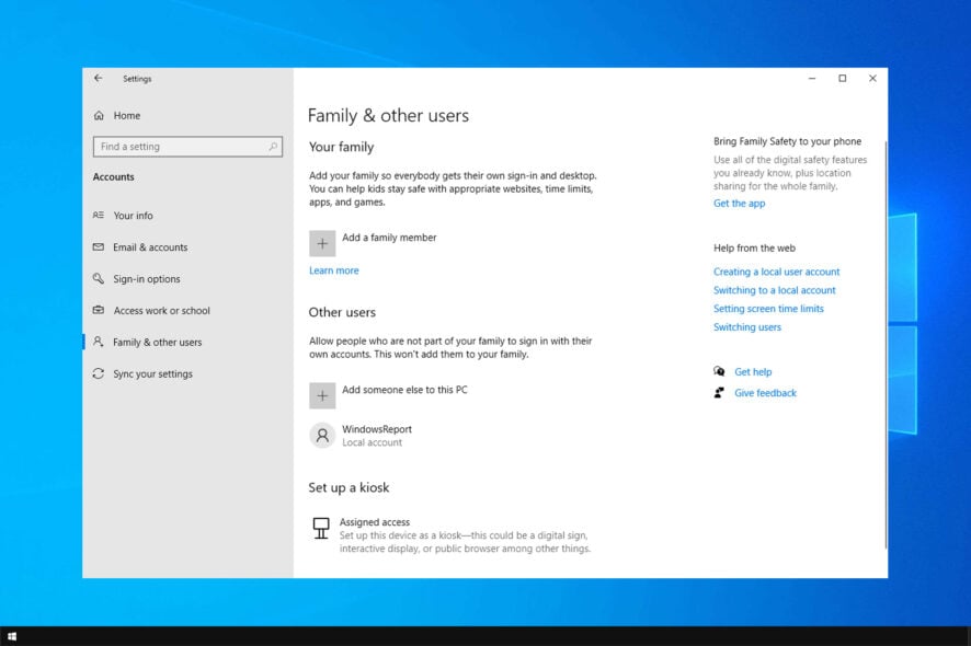 windows 10 impossible d'ajouter un nouvel utilisateur