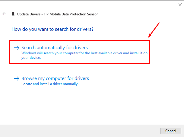 Search automatically for drivers