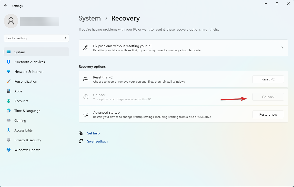 windows update rollback