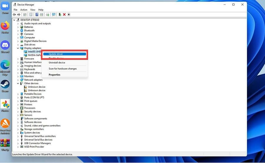gpu обновить графический драйвер windows 11