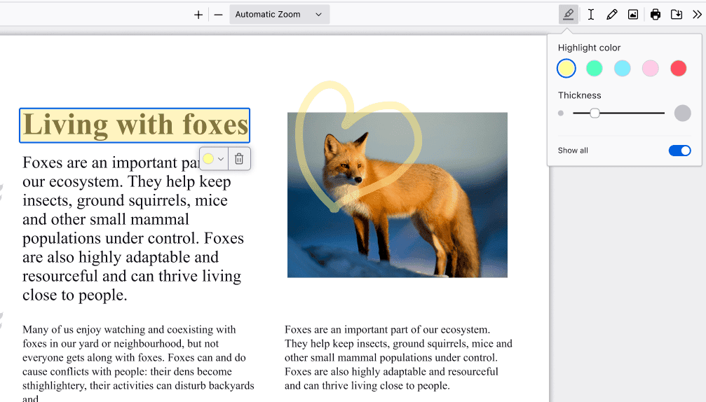 Surlignage - Modifier PDF dans firefox