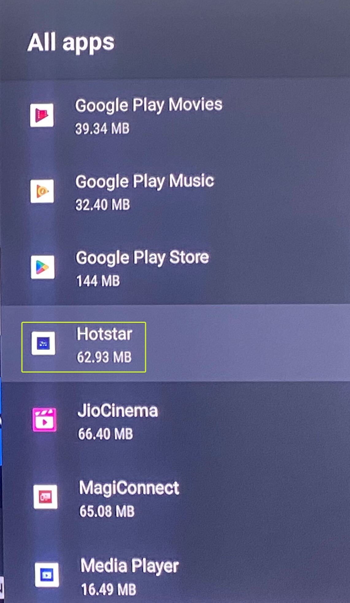 App auswählen