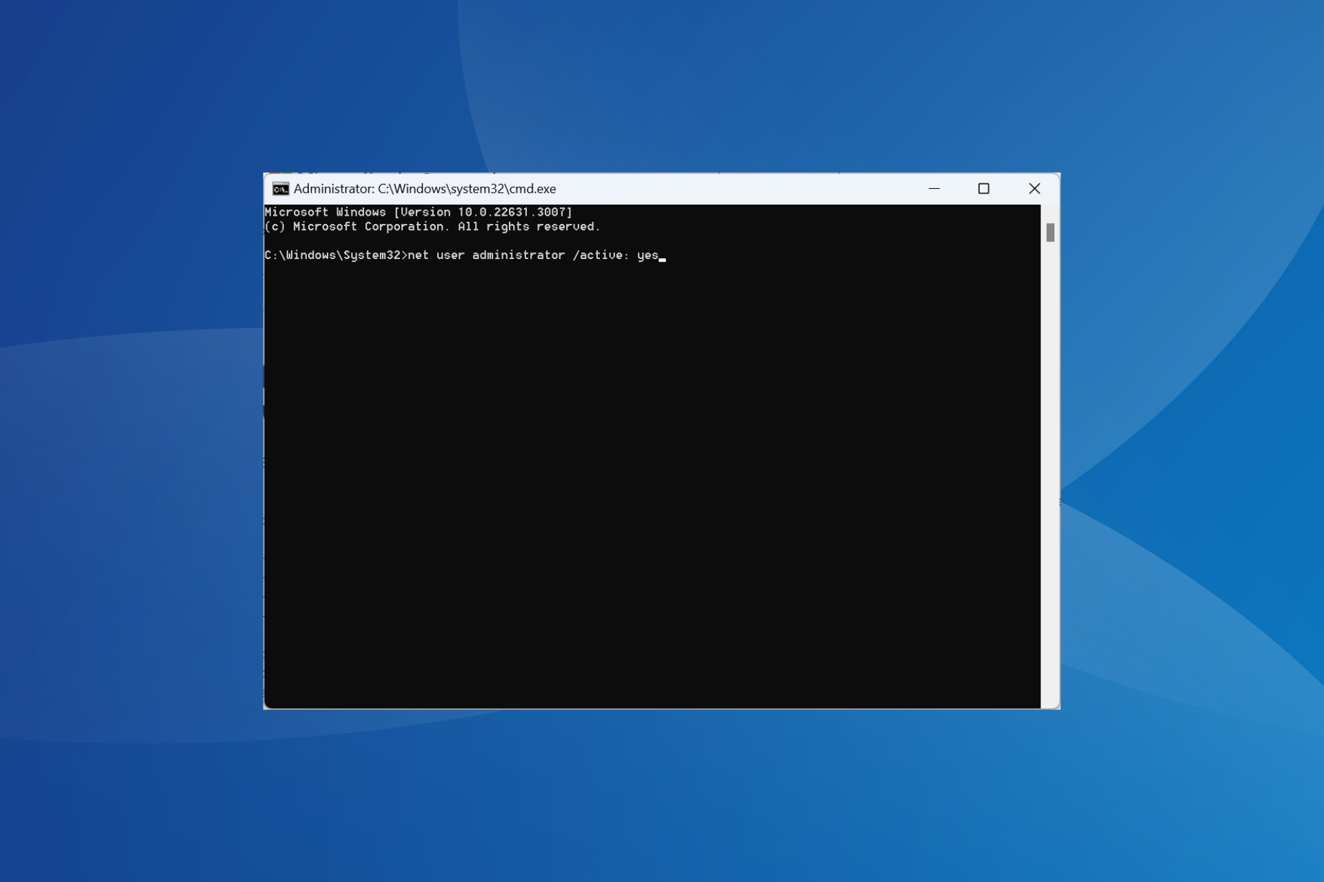 corrigir gerar senha aleatória pela linha de comando do windows