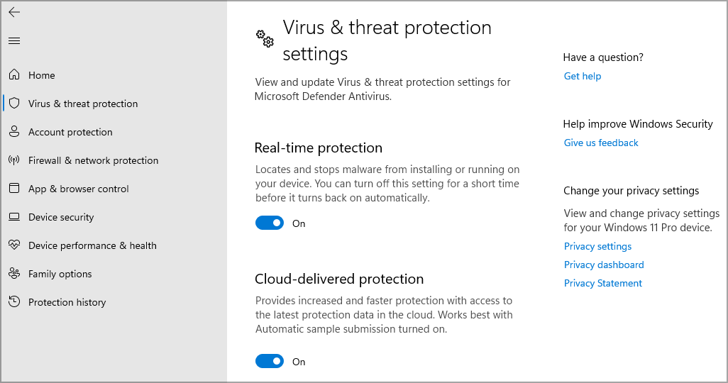 configuraciones de seguridad de windows 11
