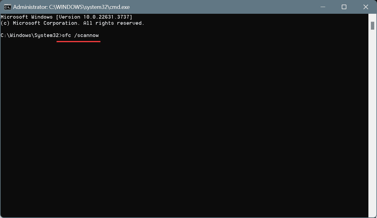 sfc scan to fix SECURITY1_INITIALIZATION_FAILED