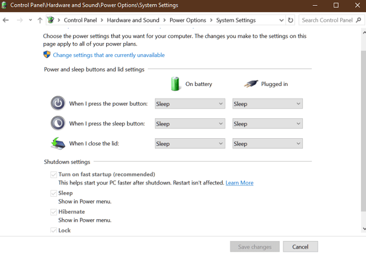 Sonno in Windows 10