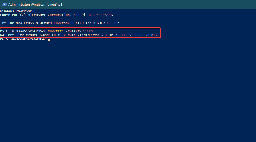 Windows PowerShellでバッテリ診断を実行