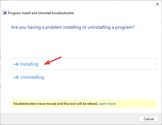Choose Installing