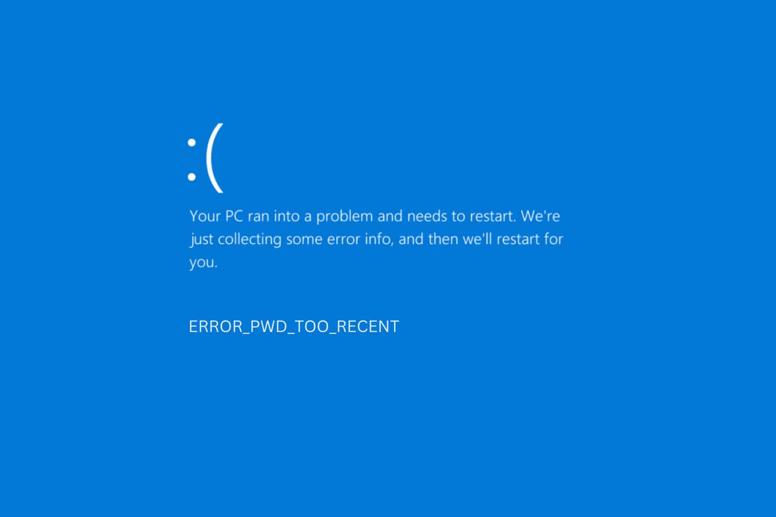 Wie man ERROR_PWD_TOO_RECENT BSoD behebt