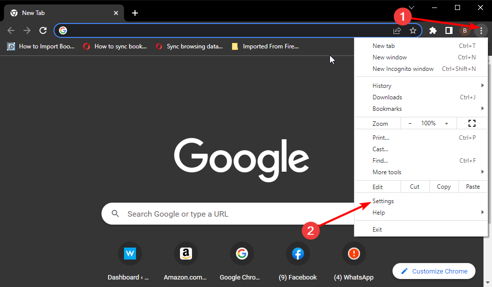 chrome settings