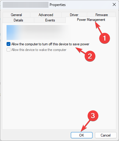 Allow the computer to turn off this device to save power.
