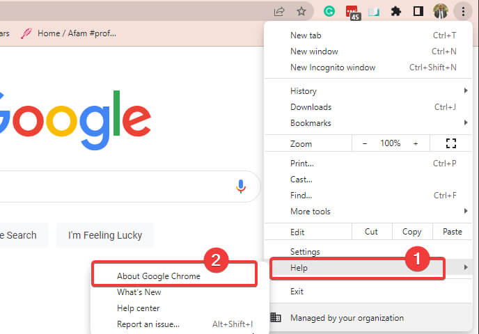 acerca de la configuración de google chrome