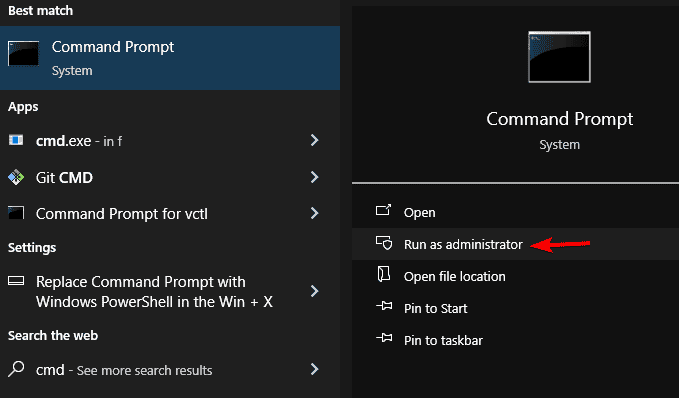 run as administrator cmd