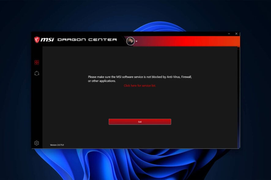 как исправить ошибку брандмауэра msi dragon center