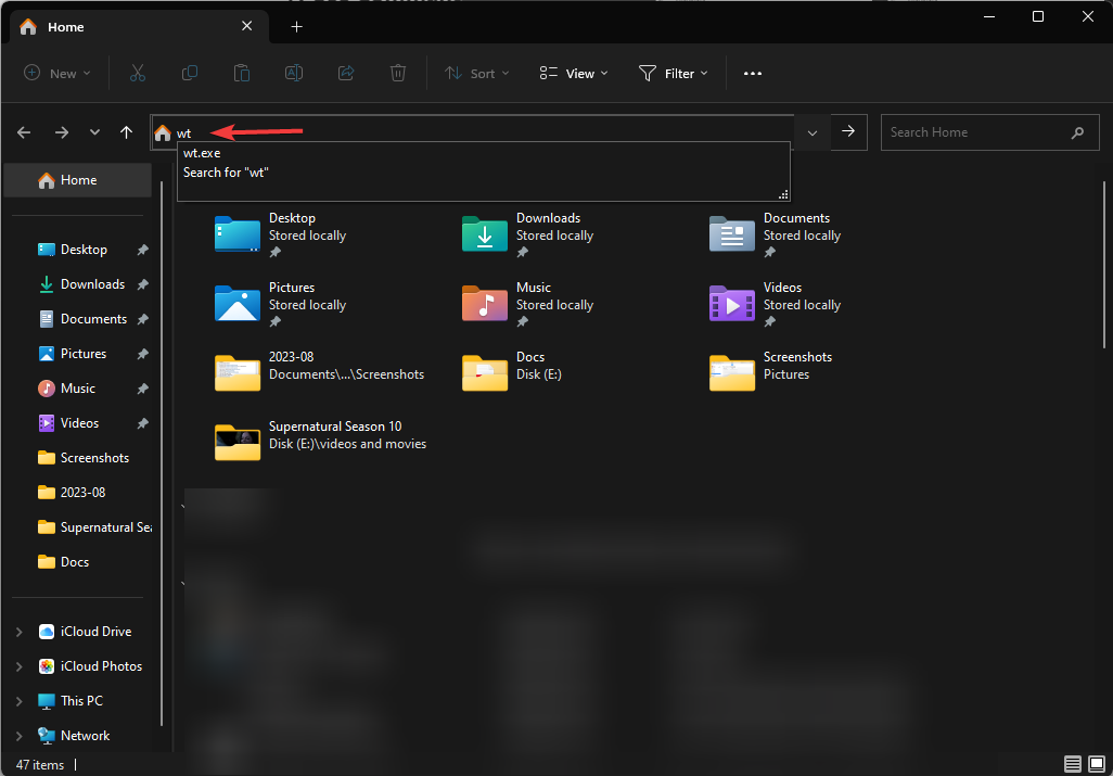 use File Explorer to open terminal windows 11 