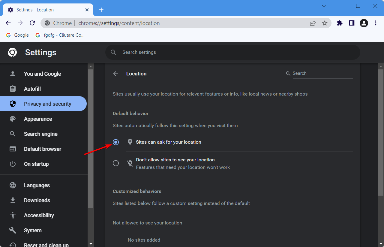 Websites dürfen um Ihren Standort fragen chrome einstellungen