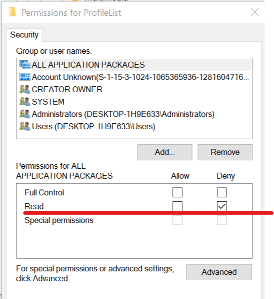 Ошибка записи новых значений в реестре Windows 10