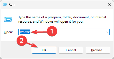 Run windows open Windows 11 Terminal